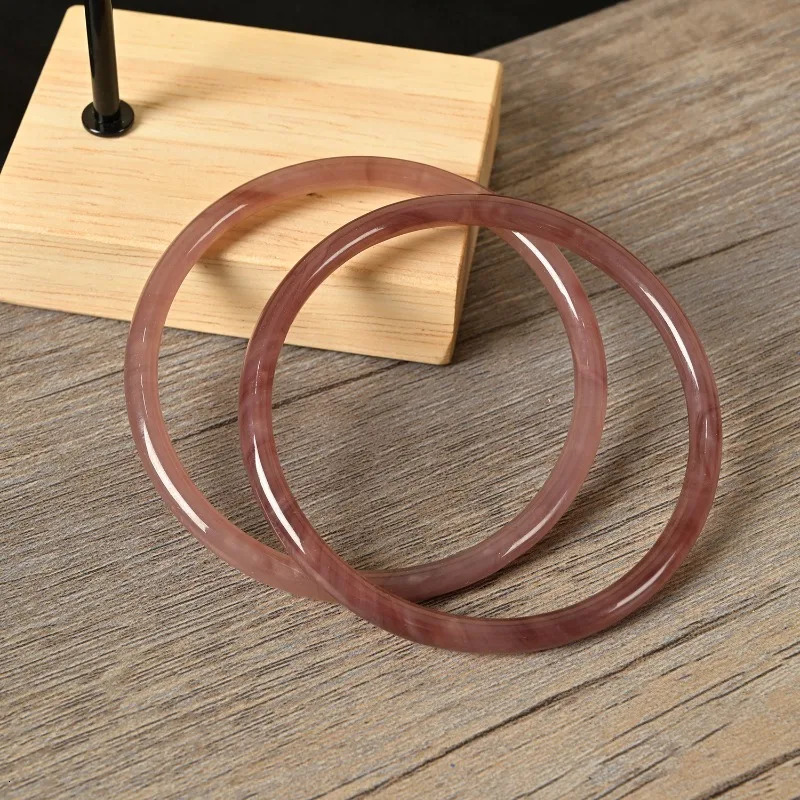 Natural Jade Solid Color Thin Bangles Retro Simple Glass Bracelet woman Fashion Womens Casual China Jewelry Gifts 260104