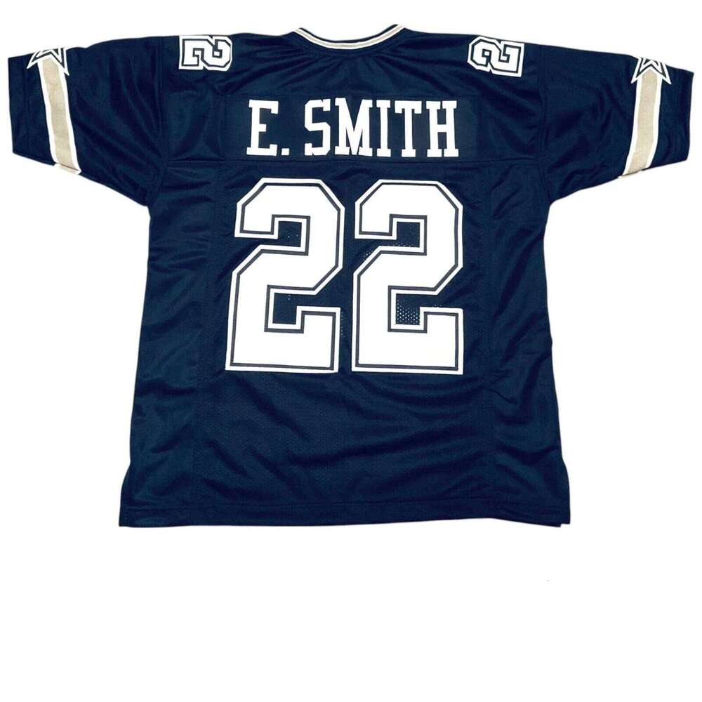 Emmitt Smith Sewn Stitched Custom Blue Football Jersey Sizes Add any name number size XS-5XL 6XL
