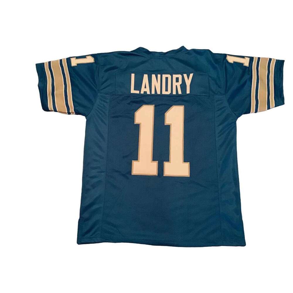 Greg Landry CUSTOM Sewn Stitched Blue Football Jersey Add any name number size XS-5XL 6XL
