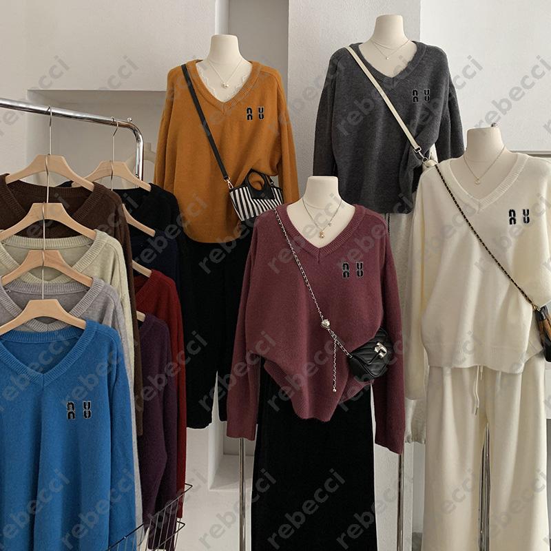 Designer Sweater Women V-neck Long Sleeve Polo Sweaters Autumn Winter Knit Jumpers Womens Luxury Pullover Fashion Cardigan Knitwear Embroidery Jumpe
