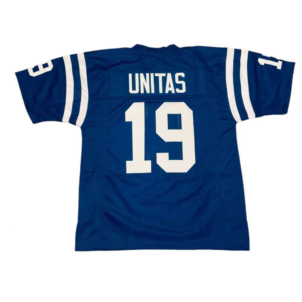 Johnny Unitas Sewn Stitched Custom Blue Football Jersey Sizes Add any name number size XS-5XL 6XL