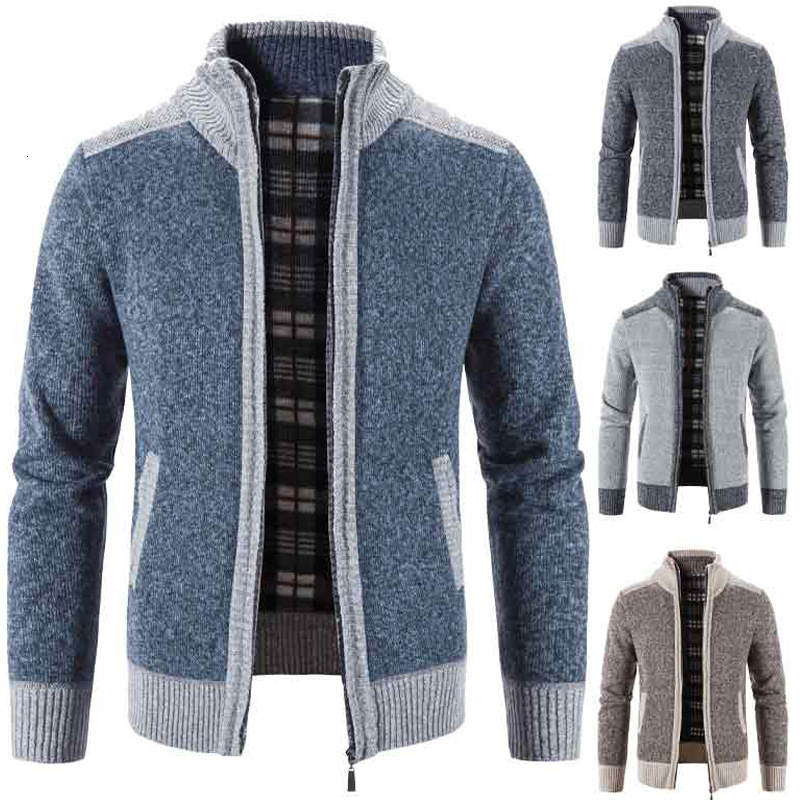2026 Men's New Style Versatile Pullover Knitted Sweater - Multi-color Patchwork, Luxury Windproof Lining, Casual Warmth, Standing Collar Knitte
