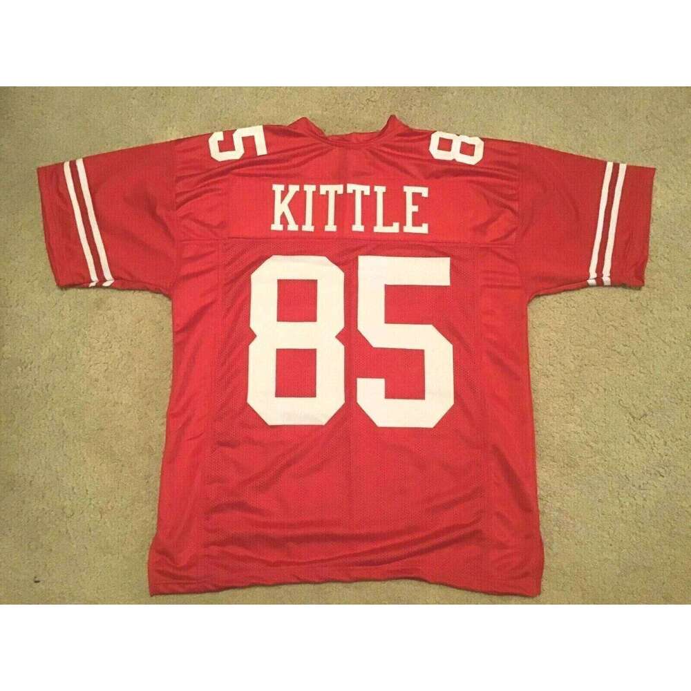 CUSTOM Sewn Stitched George Kittle Red Football Jersey Add any name number size XS-5XL 6XL