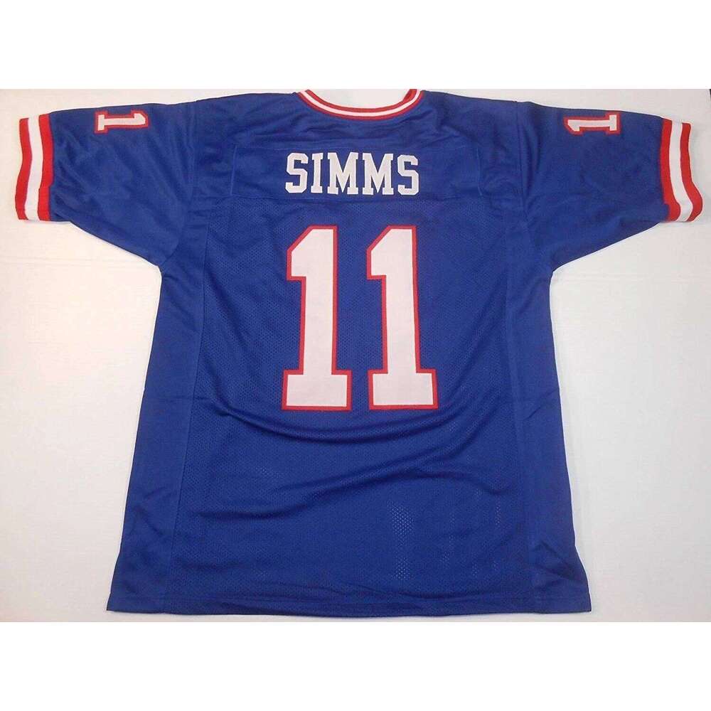 CUSTOM Sewn Stitched Phil Simms Blue Football Jersey Add any name number size XS-5XL 6XL