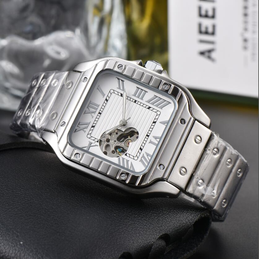 Montres-bracelets de luxe Montres pour hommes classiques SANTOSity DE Square Montre-bracelet automatique mécanique Montres bracelets en acier ino
