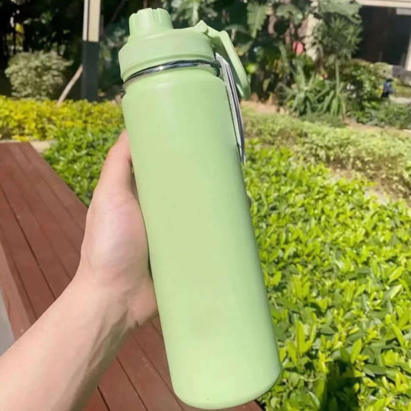 710ml Insulated Water Cup Sport Gym Vacuum Bottles Portable Leakproof Outdoor Cup Stainless Steel Thermos Pure Color