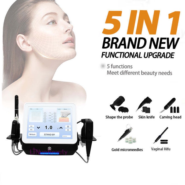 5 In 1 Hifu Slimming 8D HIFU Machine RF High Frequency Anti-aging Machine Skin Rejuvenation Face Lifting Wrinkle Removal Body Slimming Ultrasound De