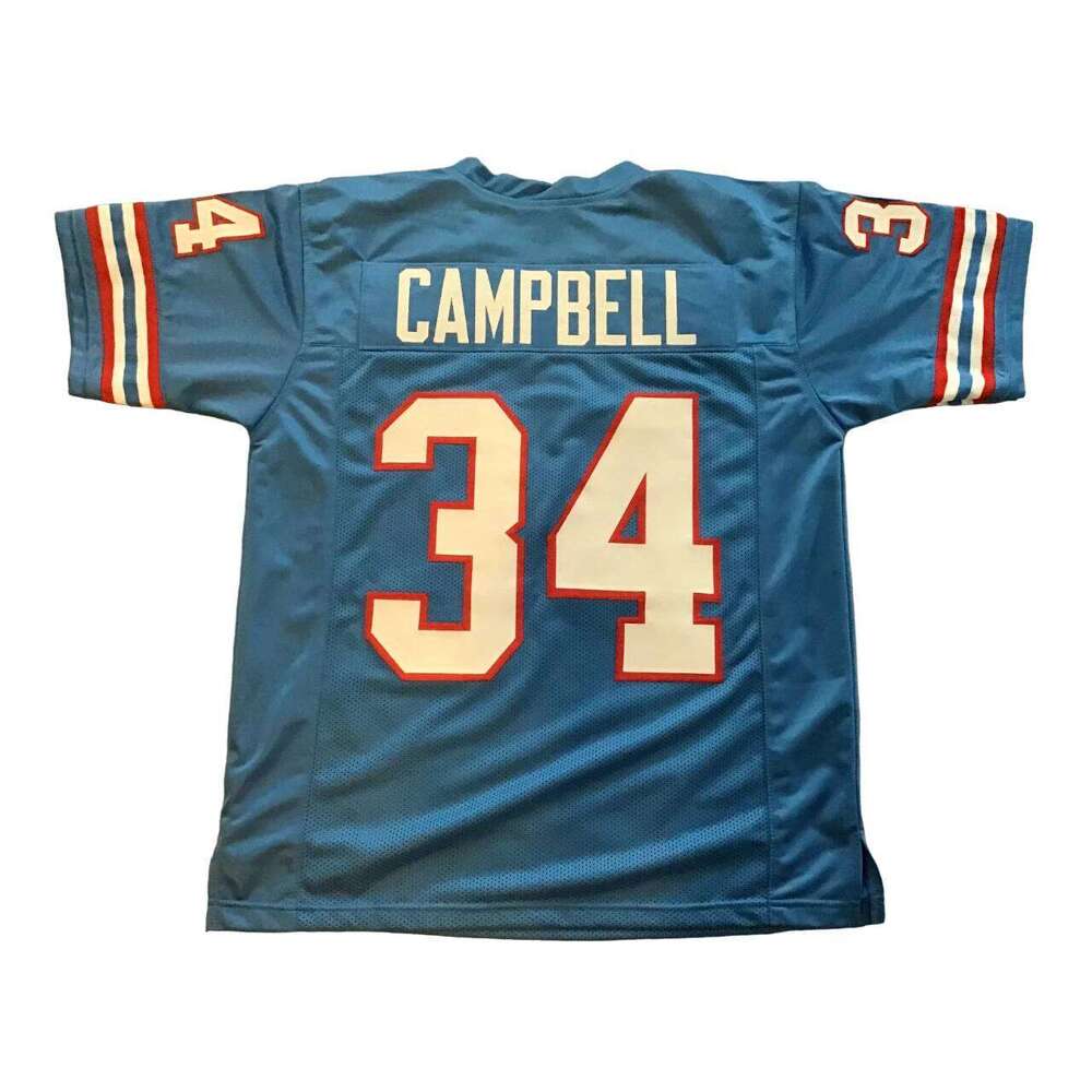 CUSTOM Sewn Stitched Earl Campbell Blue Football Jersey Add any name number size XS-5XL 6XL
