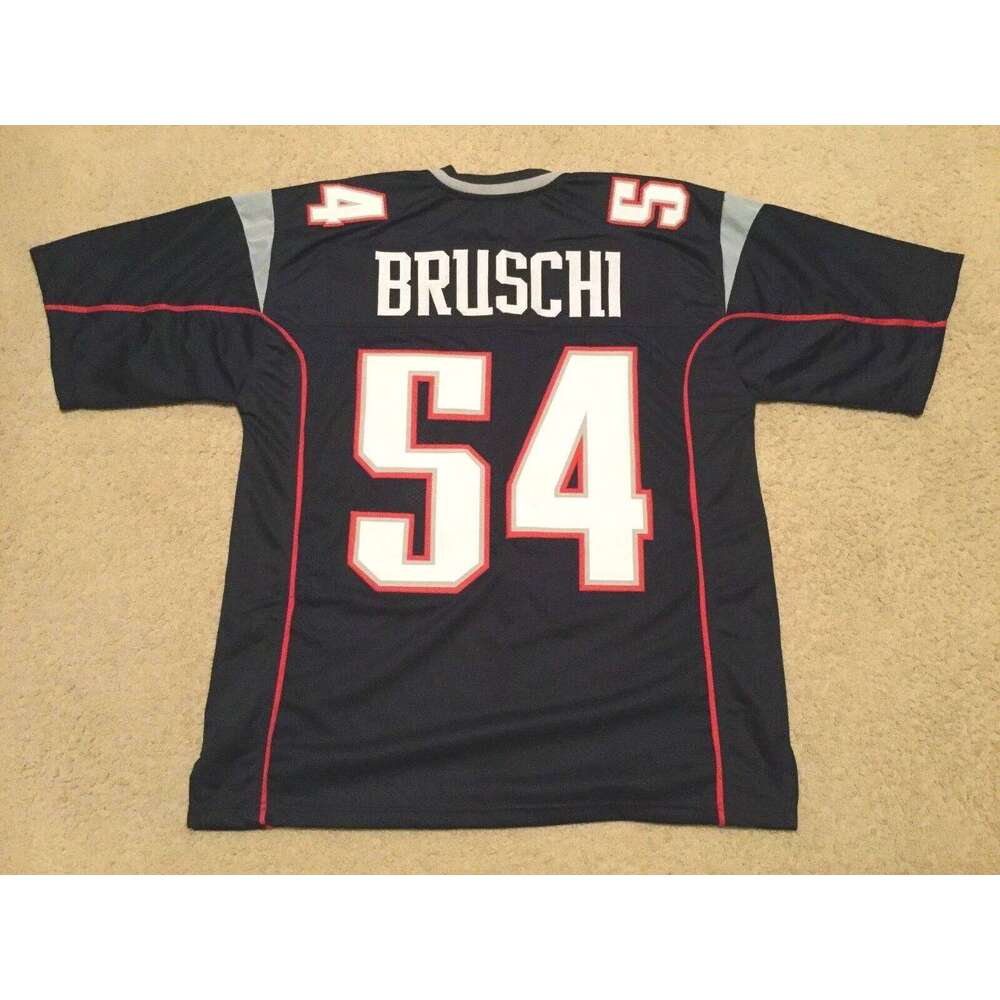 CUSTOM Sewn Stitched Tedy Bruschi Blue Football Jersey Add any name number size XS-5XL 6XL