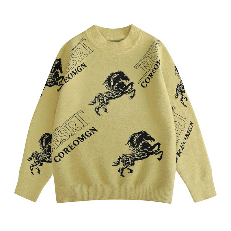 Luxury Brand Designer Clothes 2025 Autumn Winter New Men's Sweater Warm Knitted Half Turtleneck Pullover Thickened Base Shirt Men's Casual
