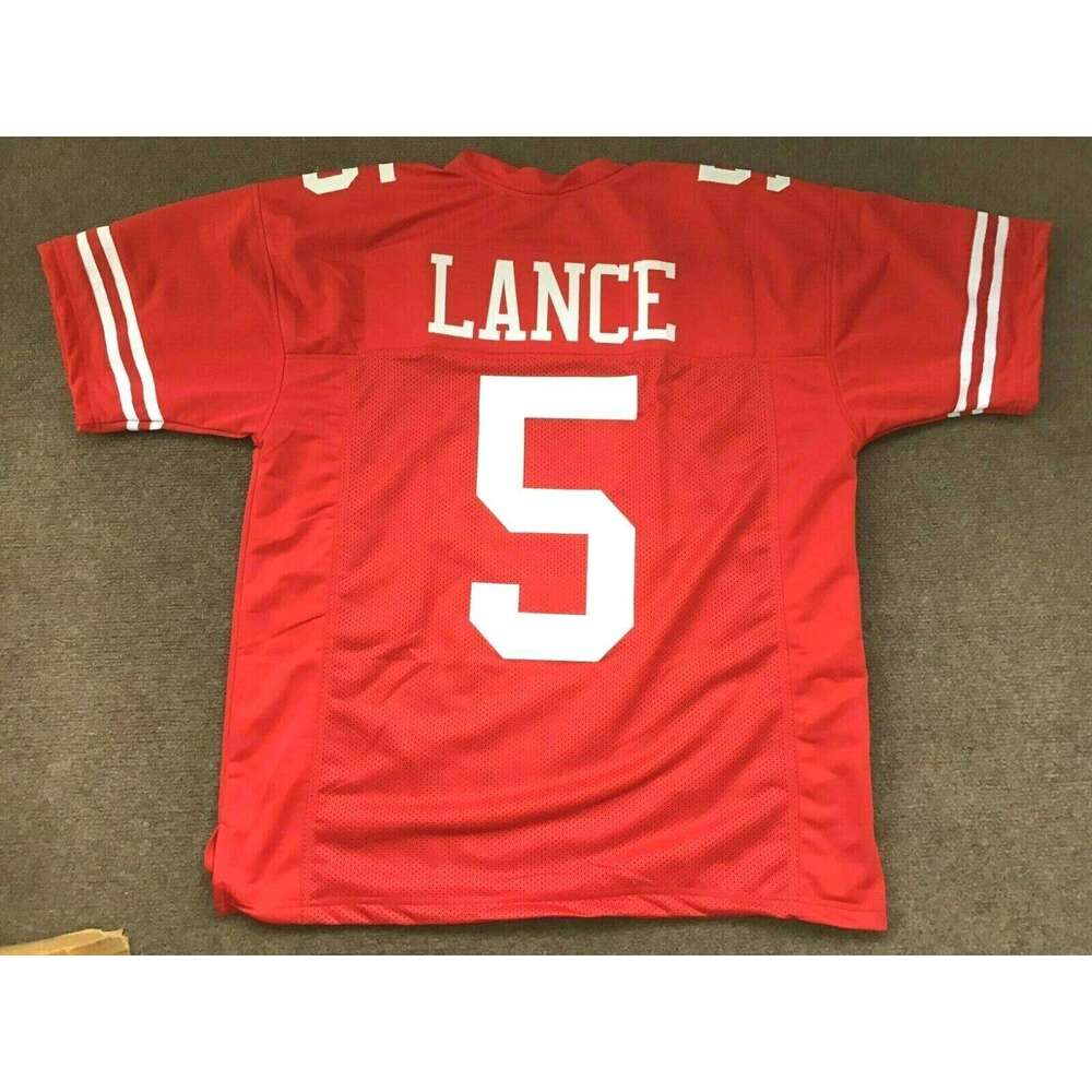 CUSTOM Sewn Stitched Trey Lance Red Football Jersey Add any name number size XS-5XL 6XL