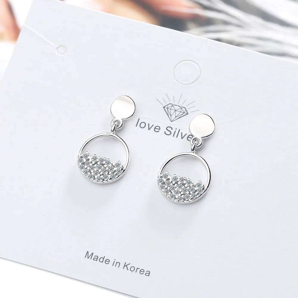 2021 New Arrival 925 Silver Needle Short Round Earrings For Women Girl Jewelry Zirconium Inlay Best Friend Gift Pendientes baa02