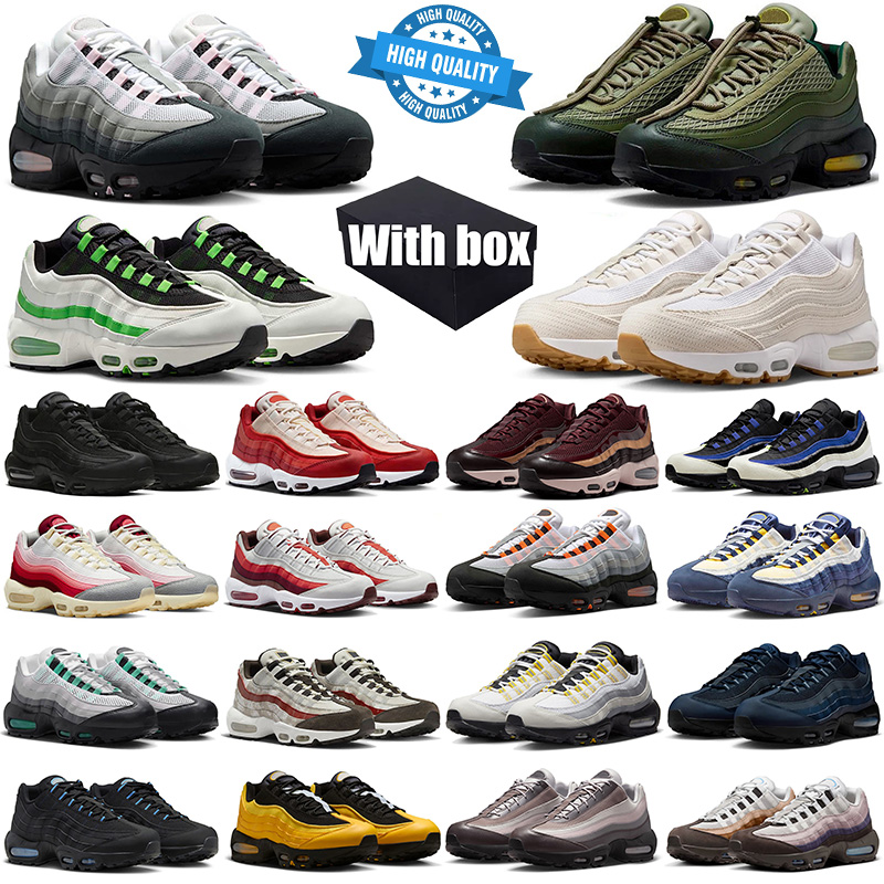 Free shipping With Box Designer Sneakers Men Women 95 95s Triple Black White Yellow Cool Grey Olive Green Honey Sketch Airmacs plus tn Fashion Sport