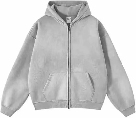 High quality Men's Hoodies Sweatshirts Wholesale streetwear heavyweight oversized no string zip up vintage acid wash mens hoodie Warm Soft Swea