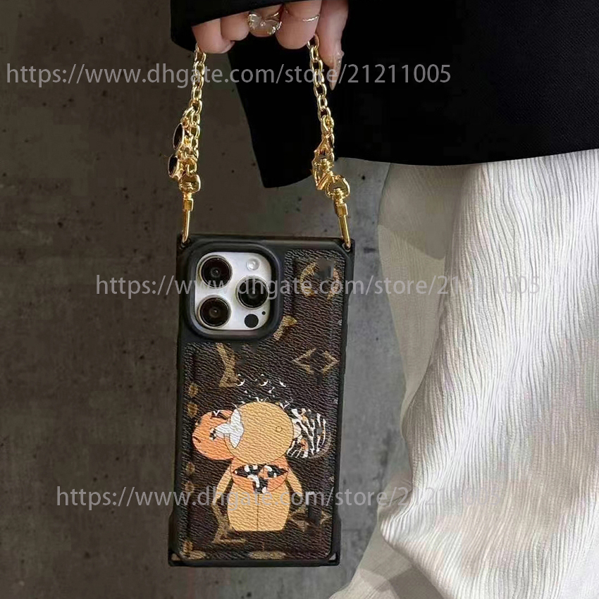 1V Phone Case For Iphone 17 16 15 14 13 Pro 12 11 Max Plus 16Pro Luxury Designer 16Promax Phone Case Crossbody Cartoon 17Promax Cover For Apple 15Pr