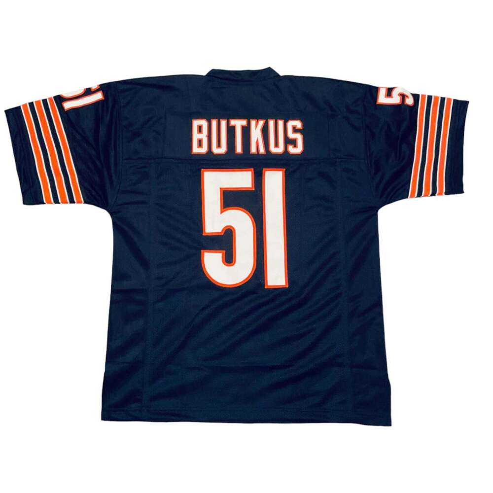 Dick Butkus Sewn Stitched Custom Blue Football Jersey Add any name number size XS-5XL 6XL
