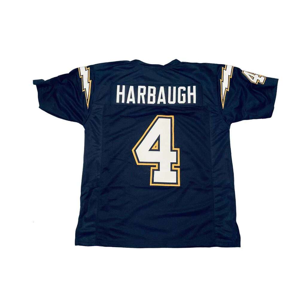 CUSTOM Sewn Stitched Jim Harbaugh SD Blue Football Jersey Add any name number size XS-5XL 6XL