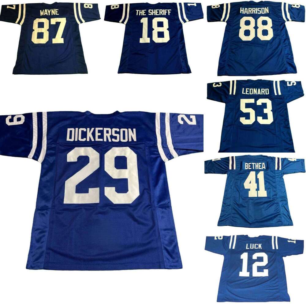 Custom Adult/Youth WAYNE THE SHERIFF HARRISON DICKERSON LEONARD BETHEA LUCK 2025 blue All Stitched Football Jersey Add any name number size XS-5XL 6
