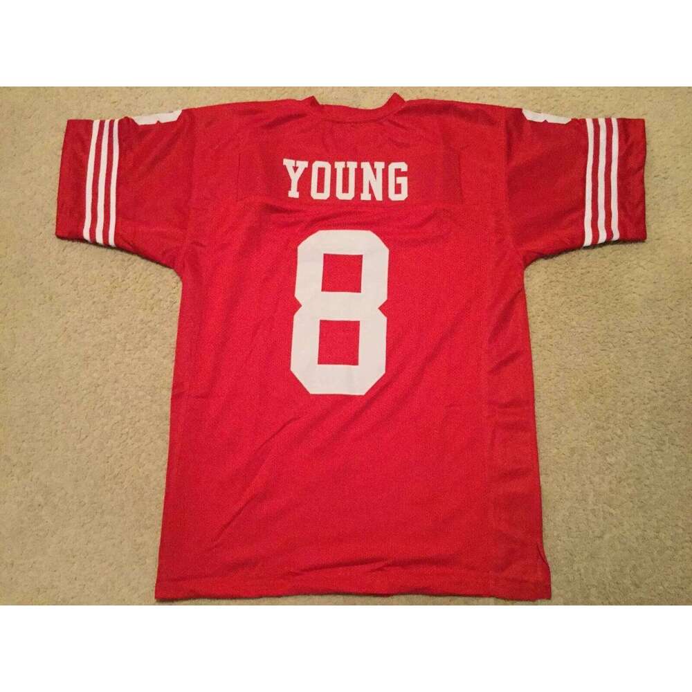 CUSTOM Sewn Stitched Steve Young Red Football Jersey Add any name number size XS-5XL 6XL