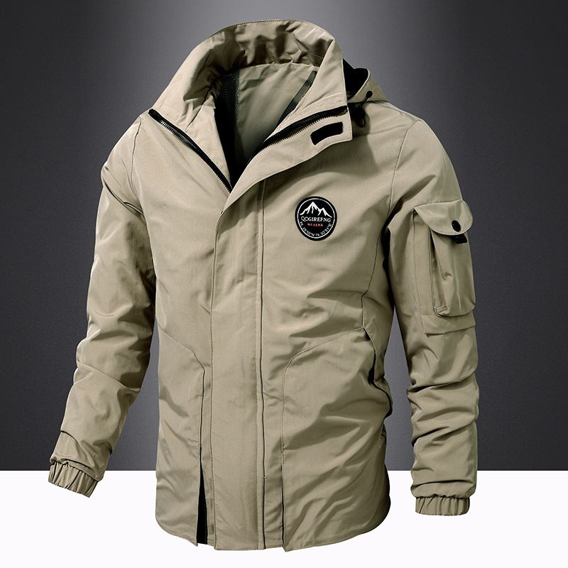 2026 Men's Hooded Jacket M 8XL Multi Pocket Outdoor Hiking Coat Plus Size Casual Windbreaker with Big Sizes