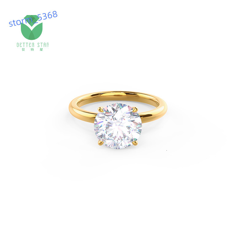 Fine Jewelry 18k Solitaire Diamond Ring Round Shape Lab Grown Diamond Rings Band PT950 Halo Engagement Ring Diamond HPHT CVD