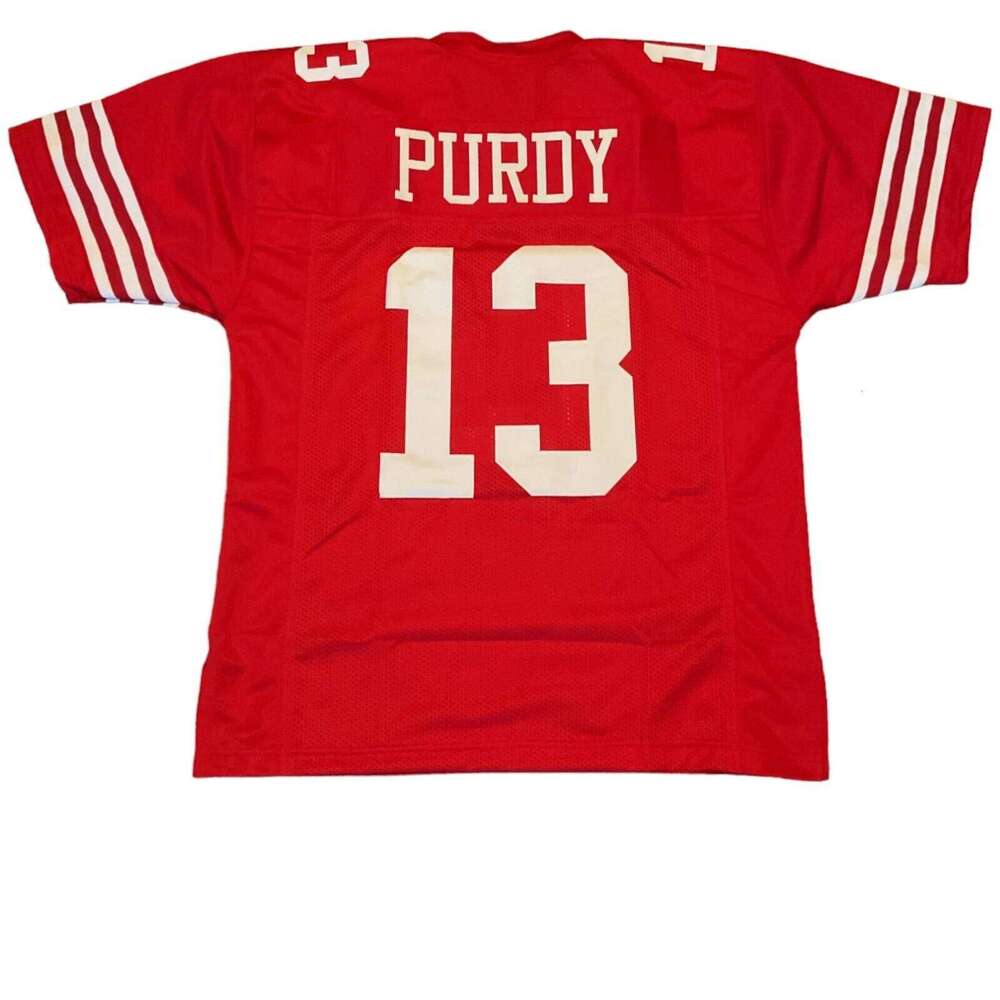 Brock Purdy Sewn Stitched Custom Red Football Jersey Add any name number size XS-5XL 6XL