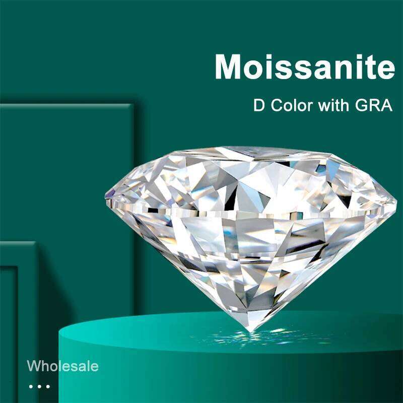 Moissanite Stones 3 MM to 10 CT D Color VVS1 Round Shape Cut Lab Grown Diamond with GRA Certificate Gemstones Wholesale 4ed8f