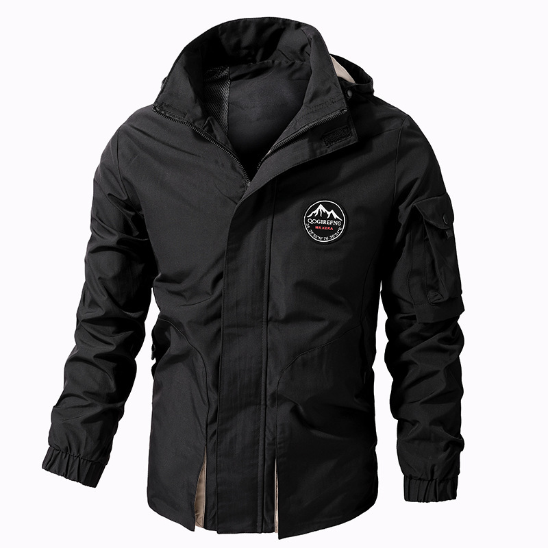 Free Shipping 2026 Men's Hooded Jacket M 8XL Multi Pocket Outdoor Hiking Coat Plus Size Casual Windbreaker with Big Sizes