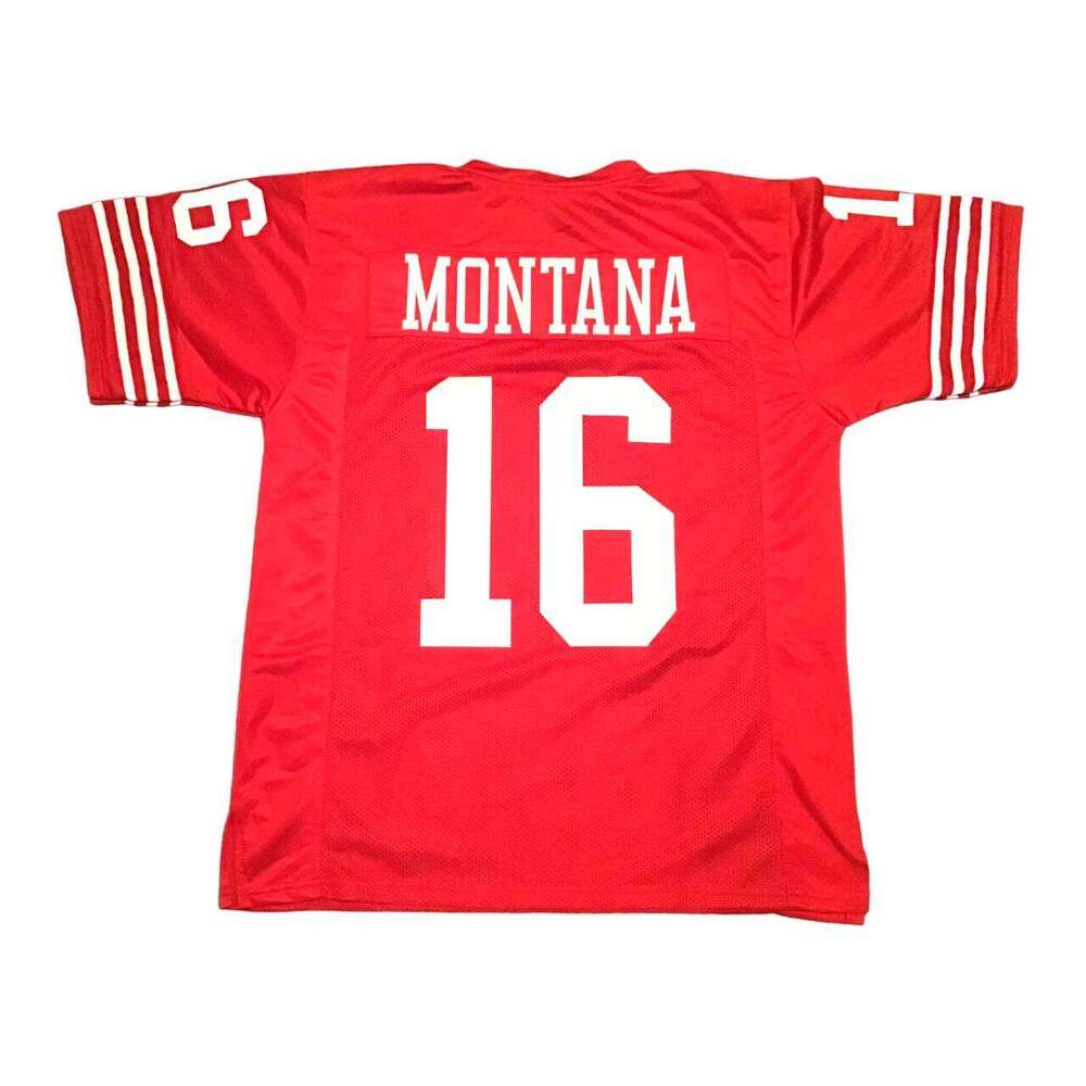 CUSTOM Sewn Stitched Joe Montana Red Football Jersey Add any name number size XS-5XL 6XL