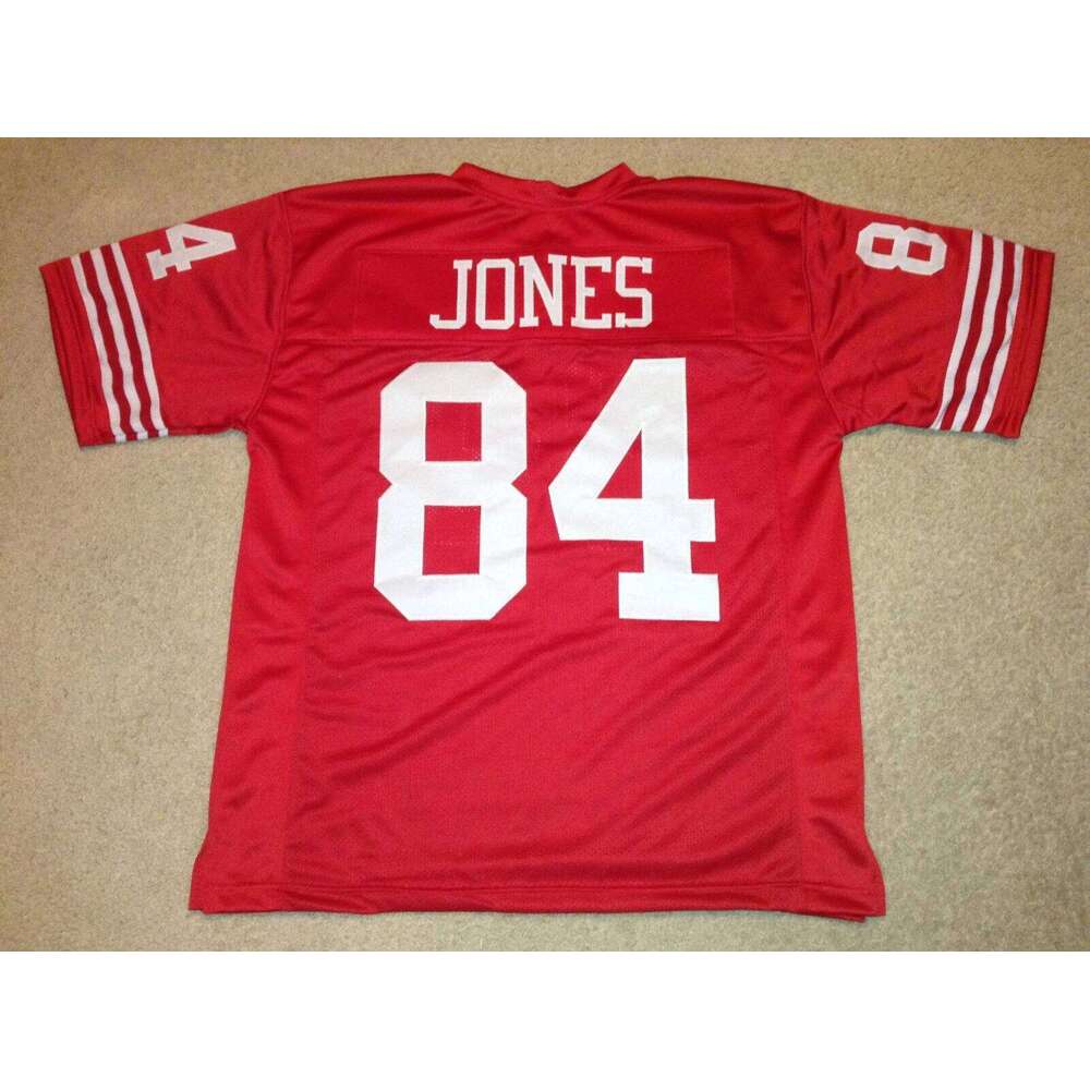 CUSTOM Sewn Stitched Brent Jones Red Football Jersey Add any name number size XS-5XL 6XL