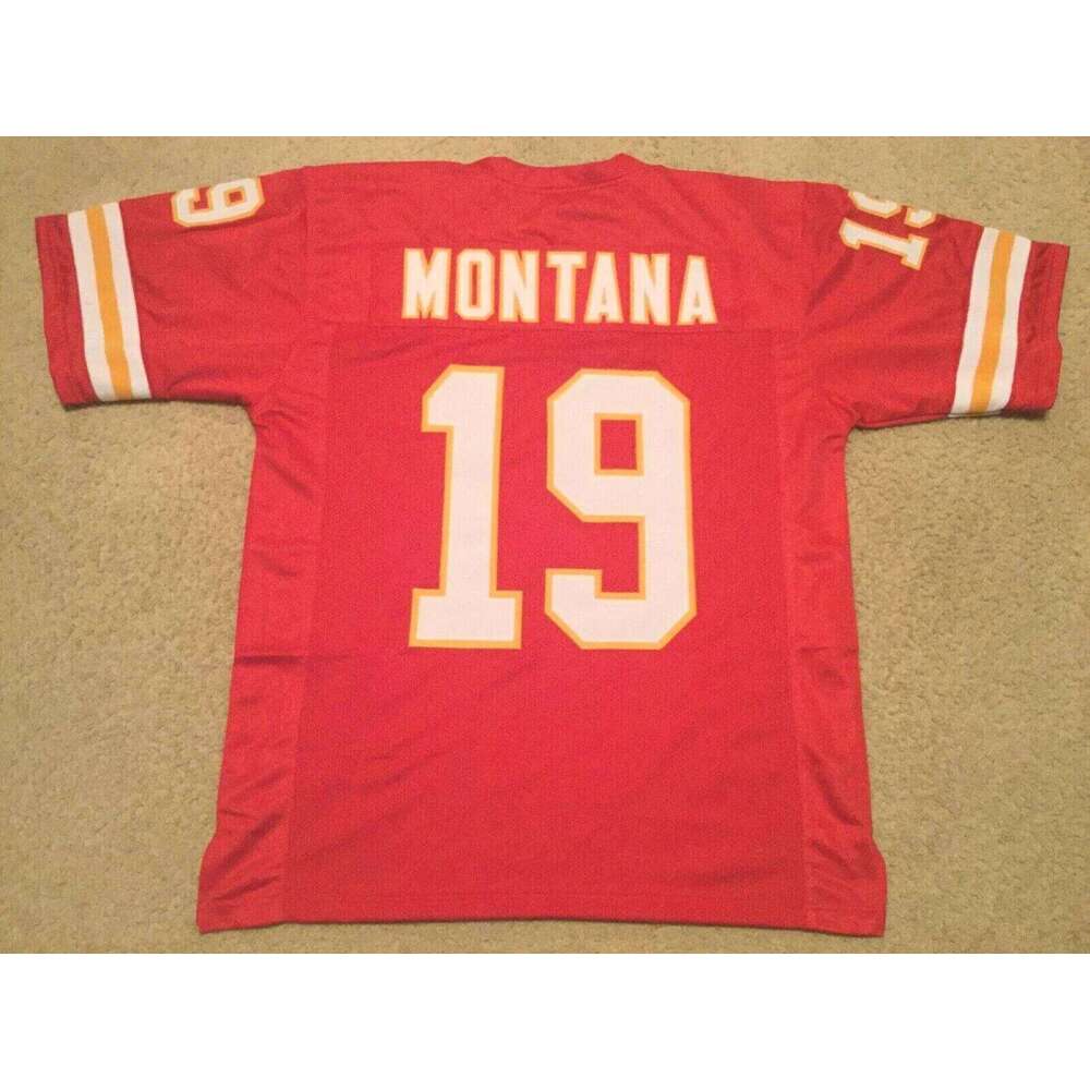 CUSTOM Sewn Stitched Joe Montana Red #19 Football Jersey Add any name number size XS-5XL 6XL
