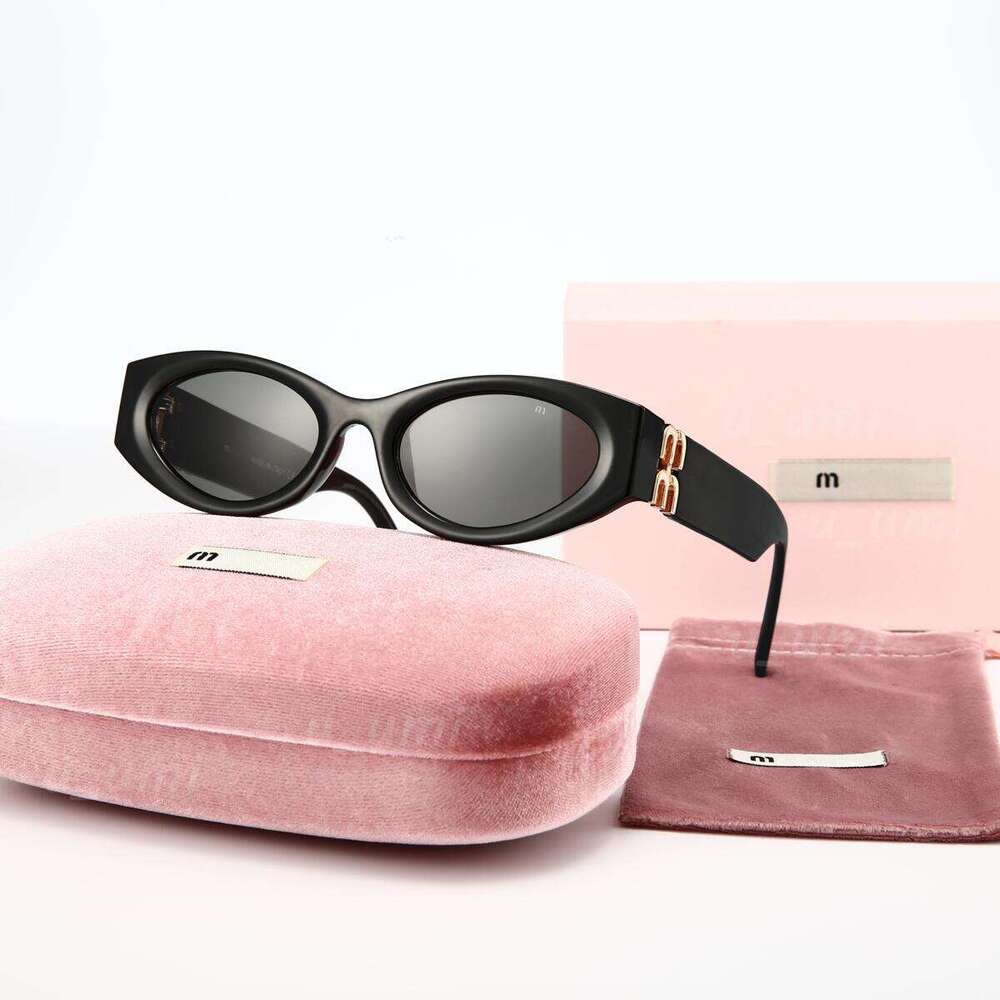 Lunettes de soleil de luxe Slim Cat Eye Signature Series Lunettes ovales Miroir Lentilles en nylon Protection UV400 Lunettes de mode pour femmes