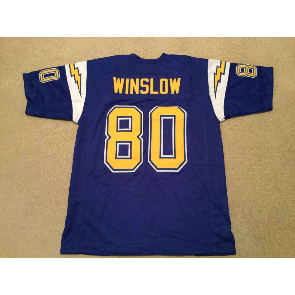 CUSTOM Sewn Stitched Kellen Winslow Blue Football Jersey Add any name number size XS-5XL 6XL