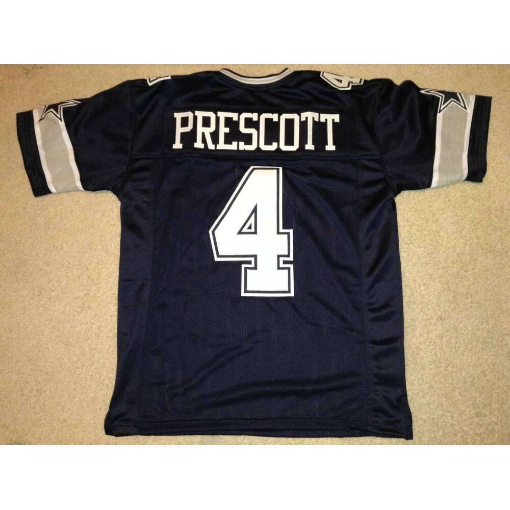 CUSTOM Sewn Stitched Dak Prescott Blue Football Jersey Add any name number size XS-5XL 6XL