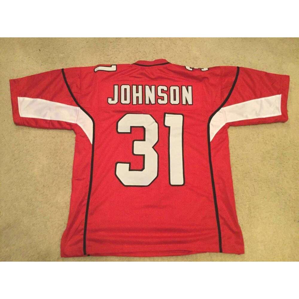 CUSTOM Sewn Stitched David Johnson Red Football Jersey Add any name number size XS-5XL 6XL