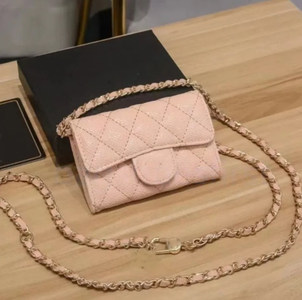 Top designer shoulder bag chain handbag plaid wallet double letter solid buckle sheepskin caviar pattern women luxury evening bag mini handbag
