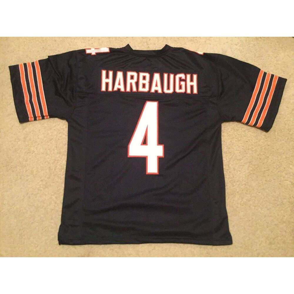 CUSTOM Sewn Stitched Jim Harbaugh Blue Football Jersey Add any name number size XS-5XL 6XL