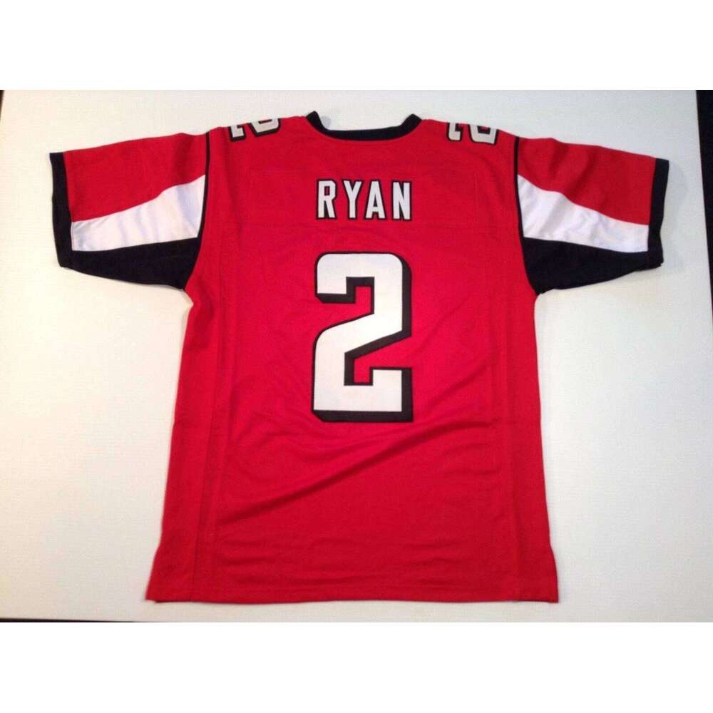 CUSTOM Sewn Stitched Matt Ryan Red Football Jersey Add any name number size XS-5XL 6XL
