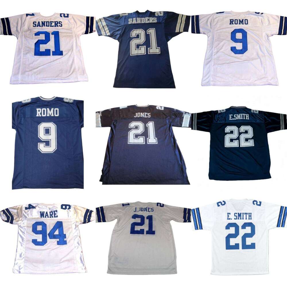 Custom Men's/Youth SANDERS ROMO WARE 2025 navy blue/White Limited All Stitched Football Jersey Add any name number size XS-5XL 6XL