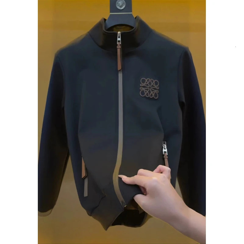 Luxury autumn new trend casual high-end versatile design comfortable slimming stand up collar men's jacket jacket zipper windproof parka coa