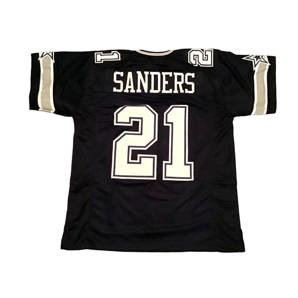 CUSTOM Sewn Stitched Deion Sanders Blue Football Jersey Add any name number size XS-5XL 6XL