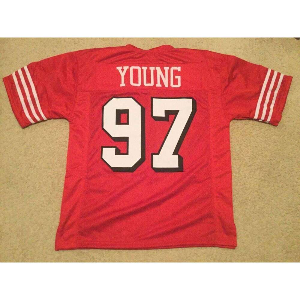 CUSTOM Sewn Stitched Bryant Young Red Football Jersey Add any name number size XS-5XL 6XL
