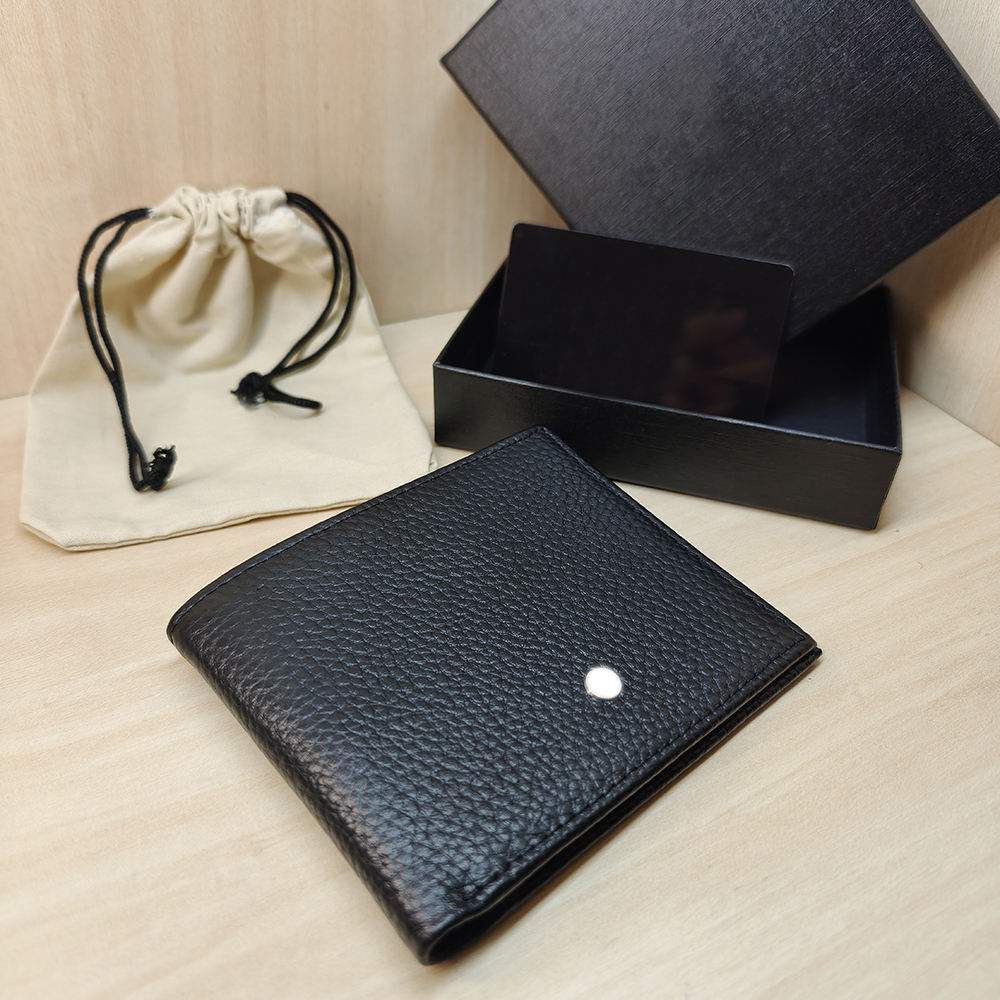 New grain leather credit wallet with double folding design that can hold 8+cards for cardholders Luxury brand designer Purse with original box pa-image-899071605