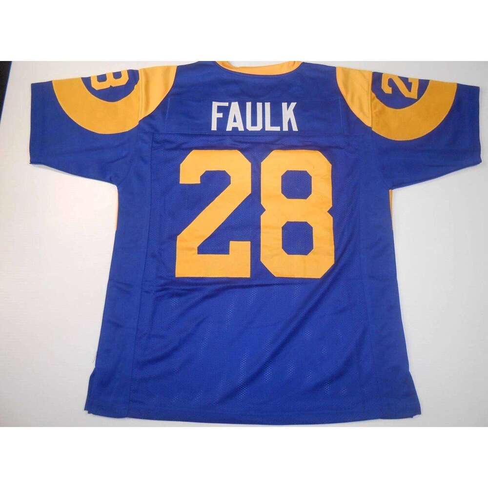 CUSTOM Sewn Stitched Marshall Faulk Blue Football Jersey Add any name number size XS-5XL 6XL