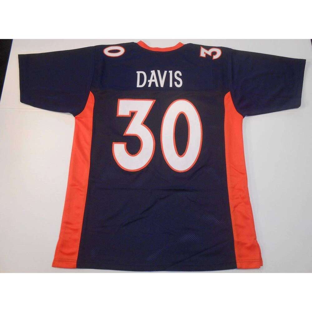 CUSTOM Sewn Stitched Terrell Davis Blue Football Jersey Add any name number size XS-5XL 6XL