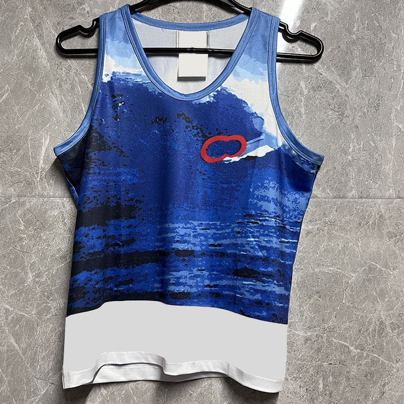Women Y2K Cropped Tank Tops Slim Fit Surf Print Mini Cami Dress Summer Designer Split Bikinis