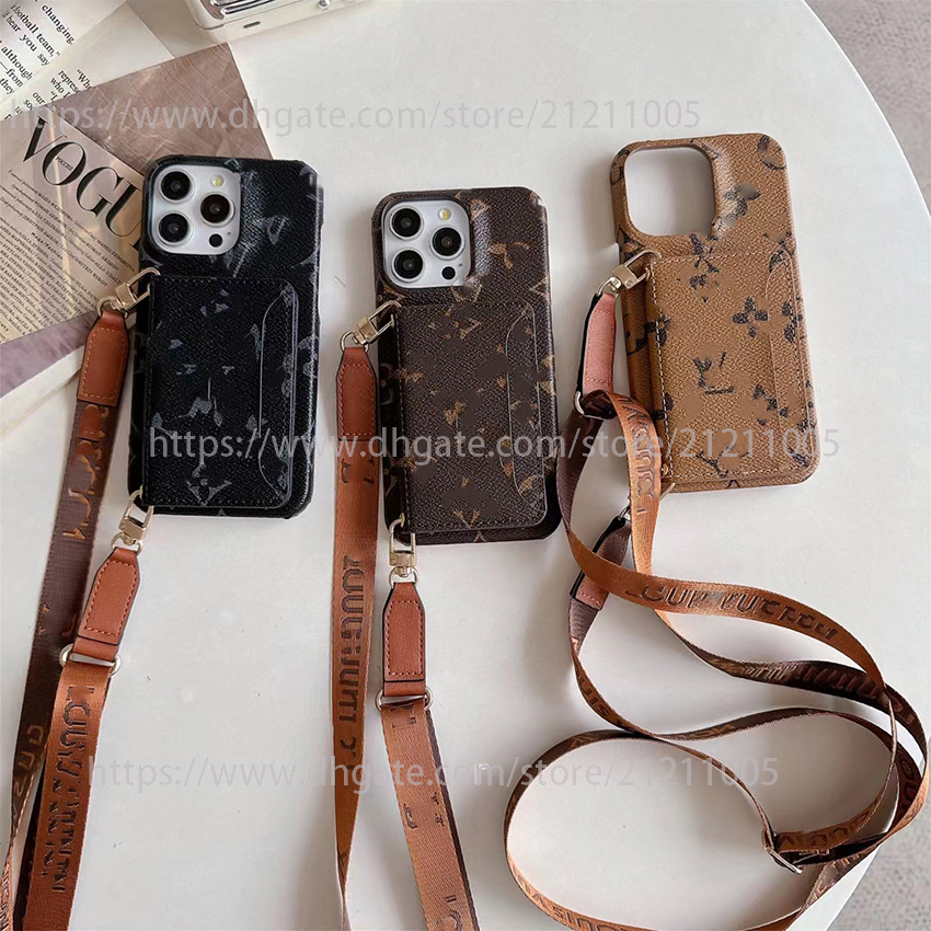 1V Phone Case For Iphone 17 16 15 14 13 Pro 12 11 Max Plus 16Pro Crossbody Card Pocket Phone Case Crossbody Strap 17Pro Cover For Apple 15Promax