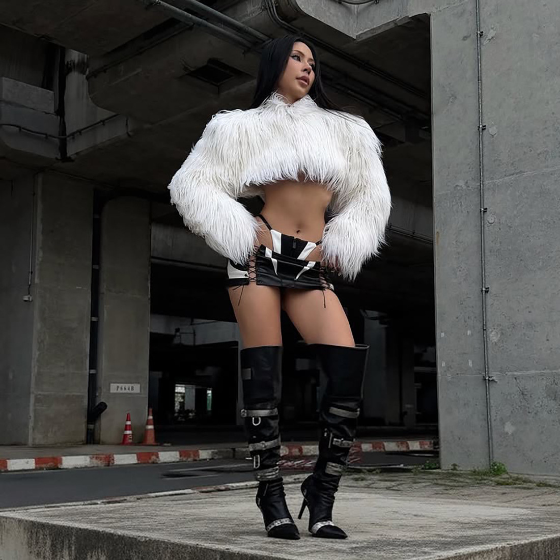 Women's Coat - Fall Winter New Arrival Solid Color Fleece Style Warm Fashionable Trendy Asymmetrical Short Coat for Women
