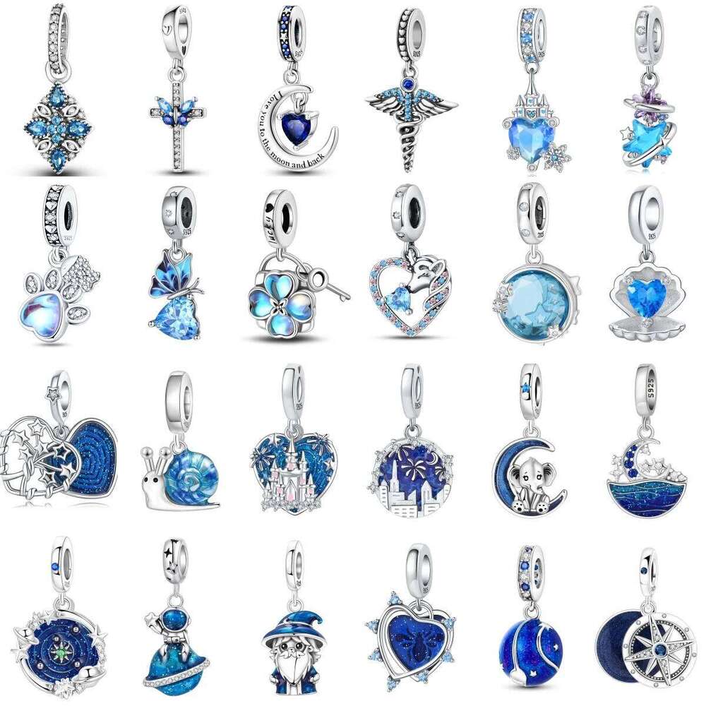 Orstarry Charm Silver 925 Beads Blue Series Fit Bracelet Charms DIY Original Fashion Pendants For Women Jewelry Trendy Gifts ff2ad
