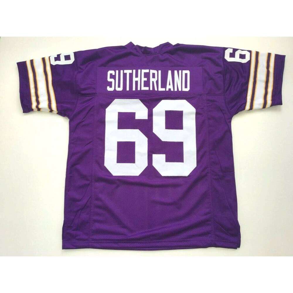 CUSTOM Sewn Stitched Doug Sutherland Purple Football Jersey Add any name number size XS-5XL 6XL